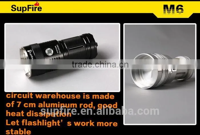 M6 using 3*T6 torch 2200lumens high power led flashlight