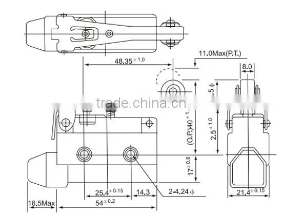 CNTD Hot Sale Micro Switch Roller Lever IP40 CZ-7121 D4MC-2000