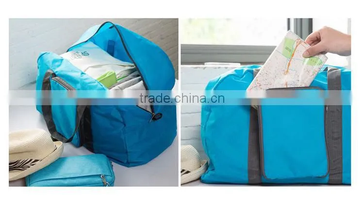 Big capacity foldable bag for travel with strap