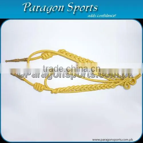 Military Uniform Aiguillette | Double Tip Gold Wire & Silk Uniform Aiguillette