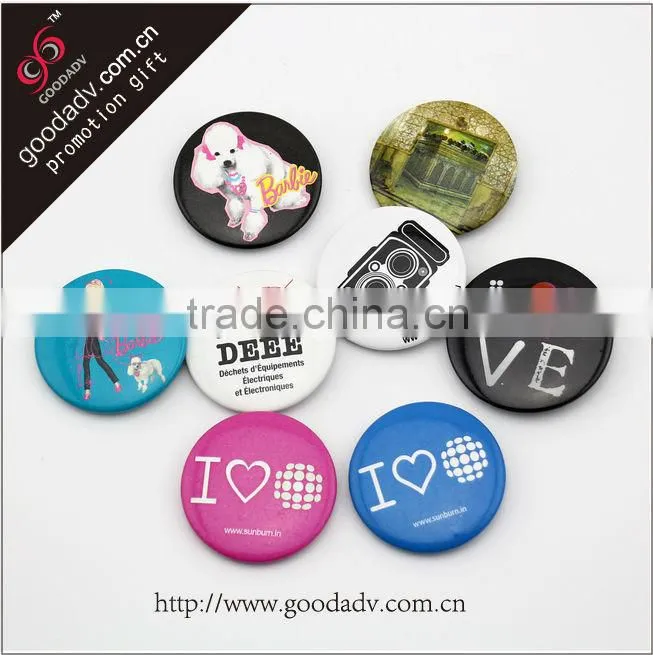 China product hot sale colorful round custom plastic pins round badges