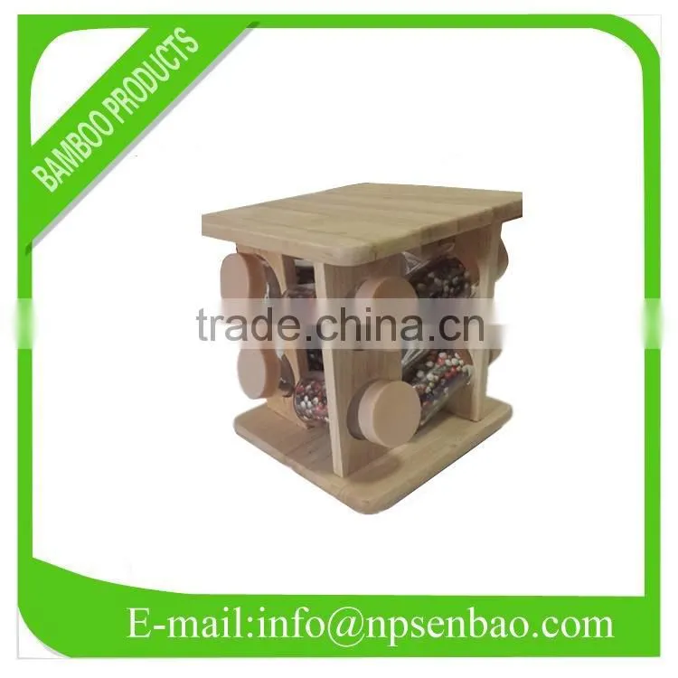 8pcs wooden Spice rack / revolving spice rack