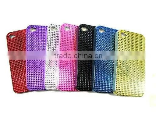 case for apple iphone4 4g, Plastic Crystal Case Diamond Metal Color for iphone4,for iphone 4 accessories