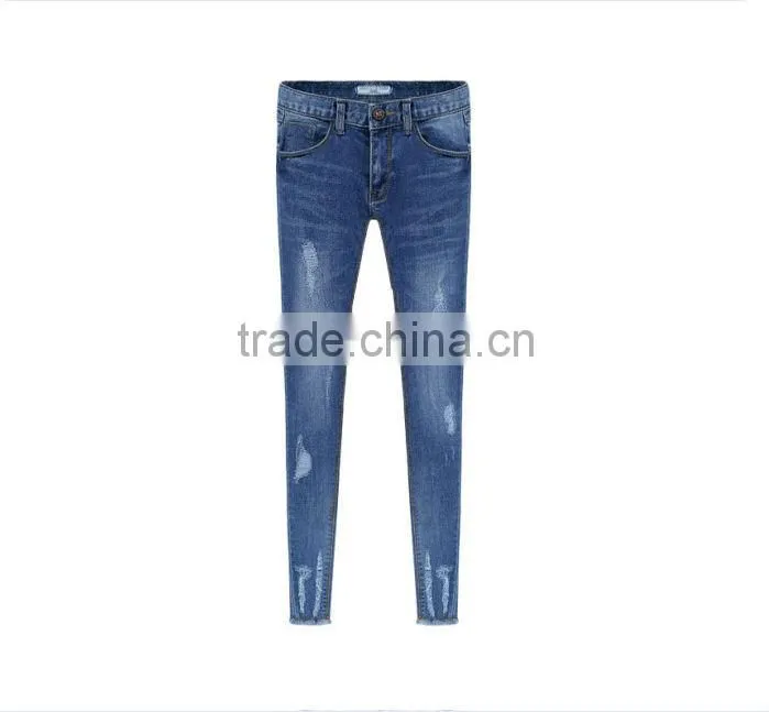 2014 Hot Sale Wholesale Women Jean pants Denim Blue Lady Skinny Pencil Denim Jean pants price cheapest hot