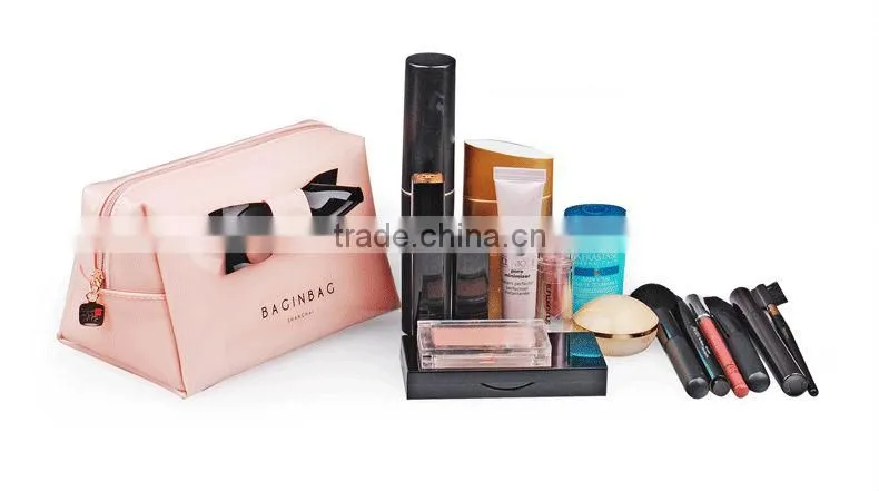 Nice Quality pink color with Glossy PVC Cosmetic Bag