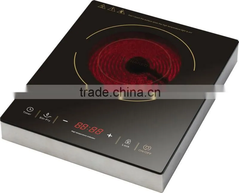 2000W Stainless steel housing touch control electric infrared cooker