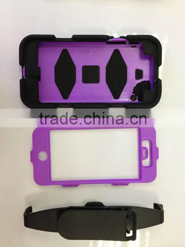 Hybrid Combo Silicone Plastic Hard Mobile Phone Cover Case for iphone 5c With Clamp Holster 3 in 1