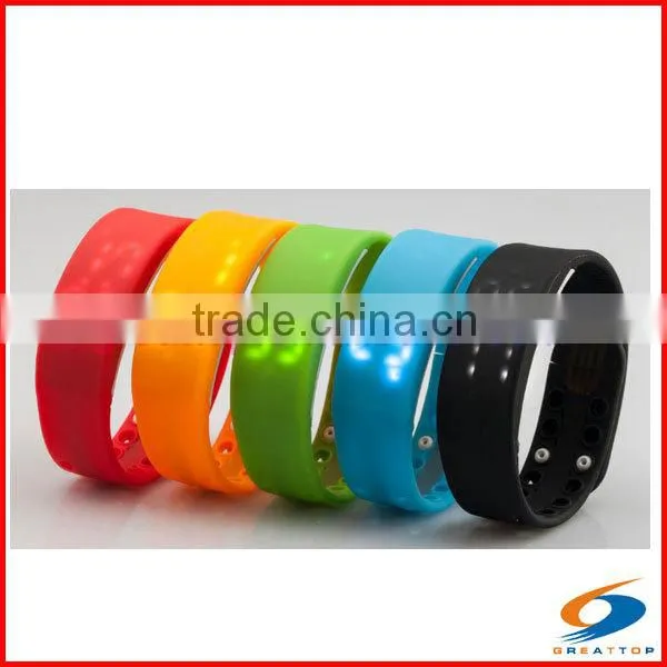 2015 new hot sale manual 3d sport led wristband pedometer