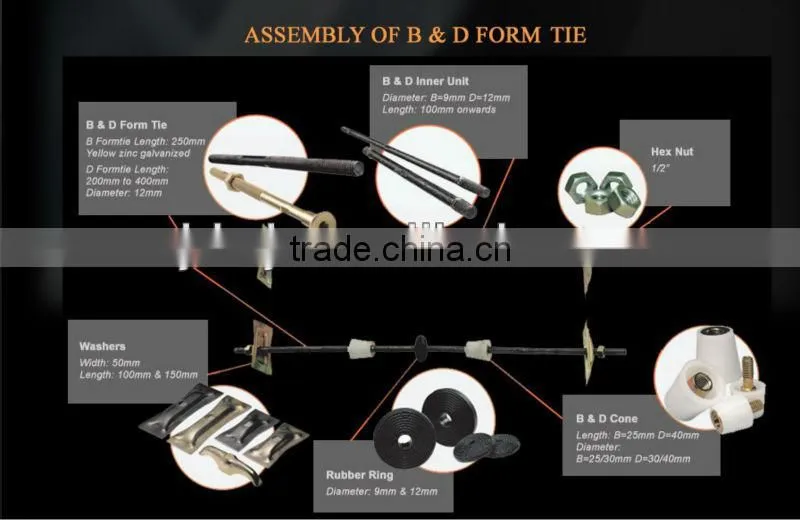 15/17mm Formwork Tie Rod 45#steel Scaffold Tie Rod