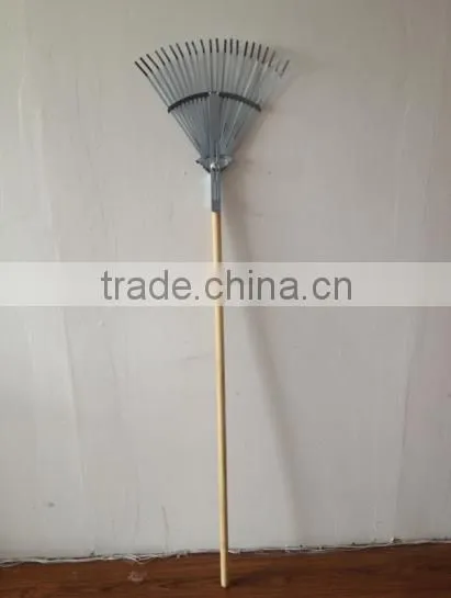 22 teeth wooden handle steel garden rake