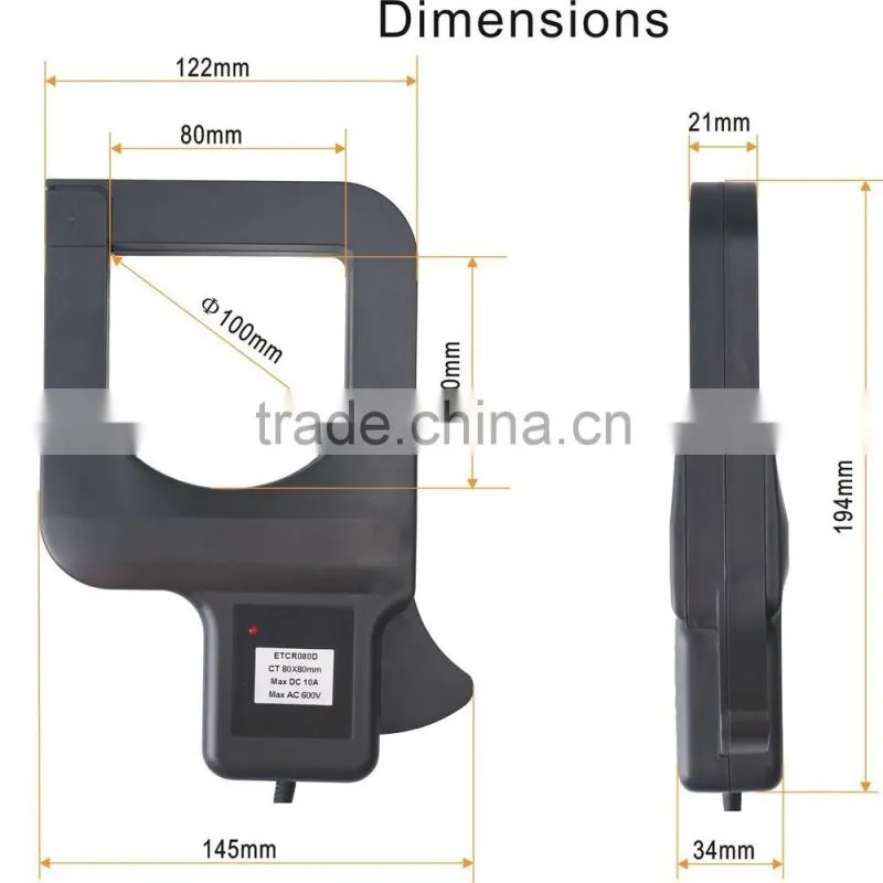 ETCR080A Large Caliber Clamp Current Sensor electrical meter