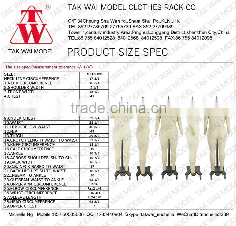 Life size european standard fashion design manikins for sale