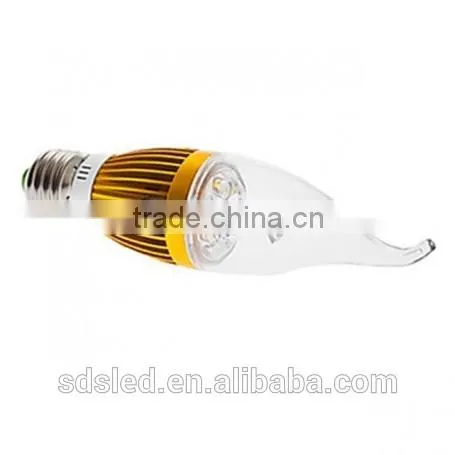 LED Candle bulb 4W e27 led candle bulb Warm White Golden high power candle light bulb