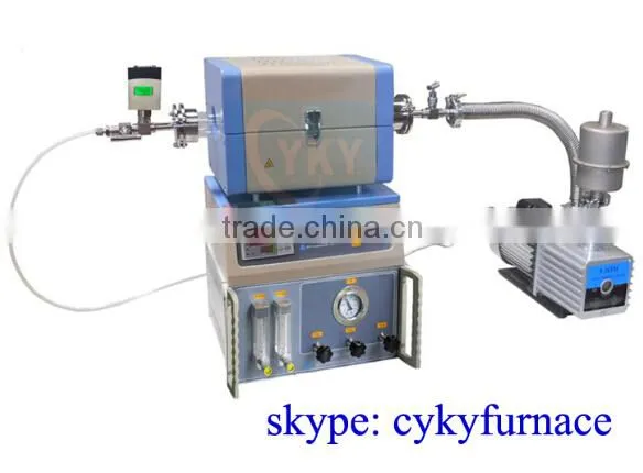 Mini CVD Tube Furnace system with 2 Channel Gas Mixer, Vacuum Pump, and Vacuum Gauge / mini tube furnace