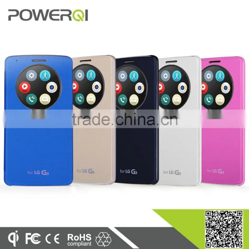 2016 new design wireless phone case leather phone case qi wireless charger receiver for LG G3 stylus