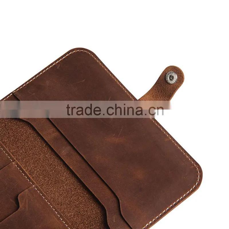 New Fashion Luxury First Layer Genuine Leather Mobile Phone Case for iPhone 6 Wallet Case