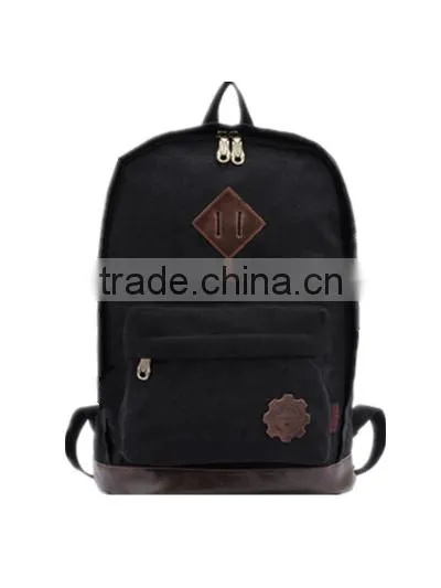 strong canvas backpack with two color for travel / school in China