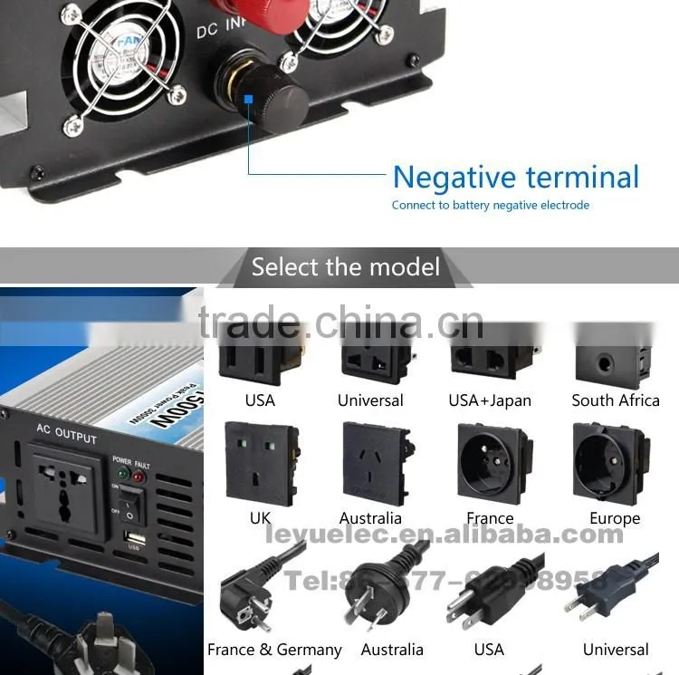 Reliable Factory DC to AC Pure Sine Wave Power Inverter OPIP-1500 W DC Input 12V with Off Grid Solar Power System