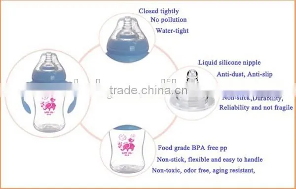 180 ml nature flow no-spill PP infant feeding bottle biberon