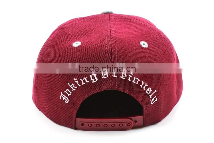 off- white visor deep red 3D embroidery 6 panel custom made hats