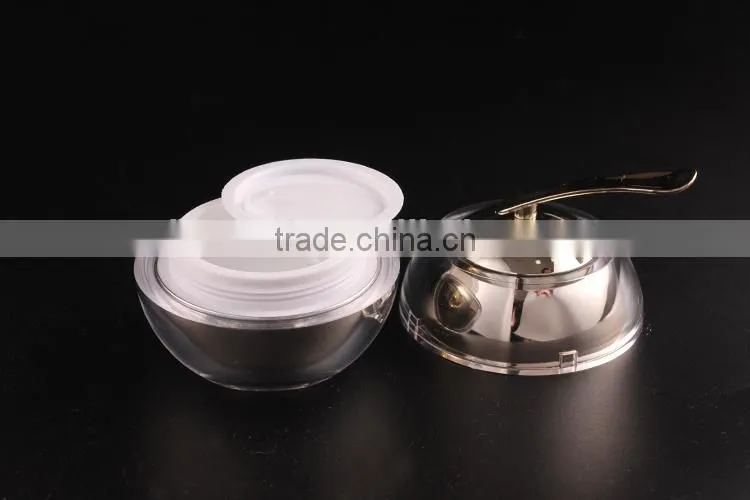 Acrylic round and oval cosmetic bottles