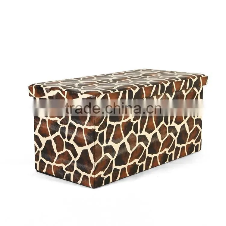 pvc leather folding puff ottoman