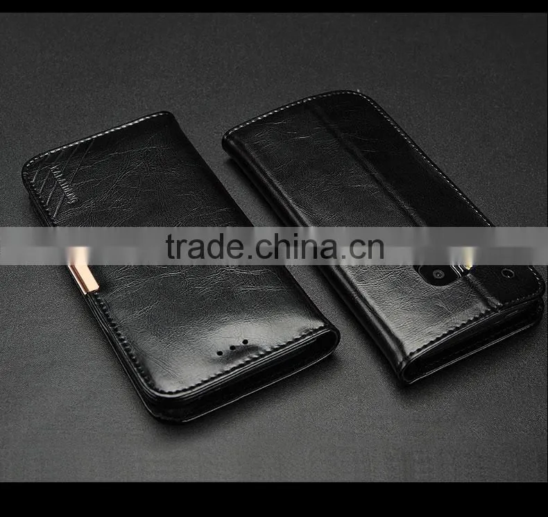 Real cow leather Magnetic flip wallet case for HTC ONE M9