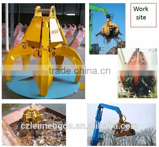 Swing hydraulic orange peel grapple
