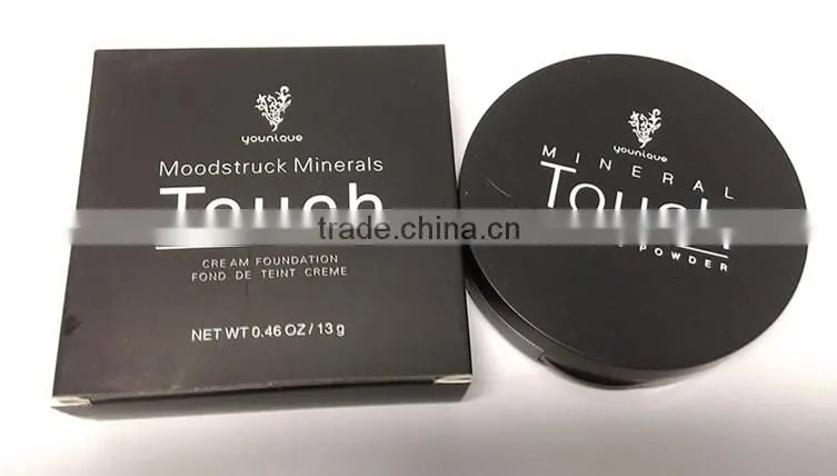 2015 Best Selling Wet Mineral Touch Foundation Natural Face Powder Waterproof Makeup Face Pressd Powder with Mirror