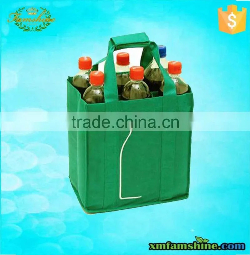 wholesale promotion 6 bottle nonwoven wine bag