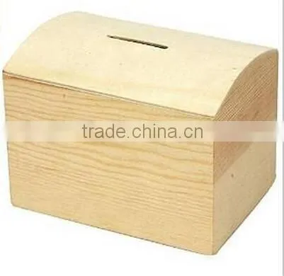 Removable Bottom Curved Top Wooden Money Box