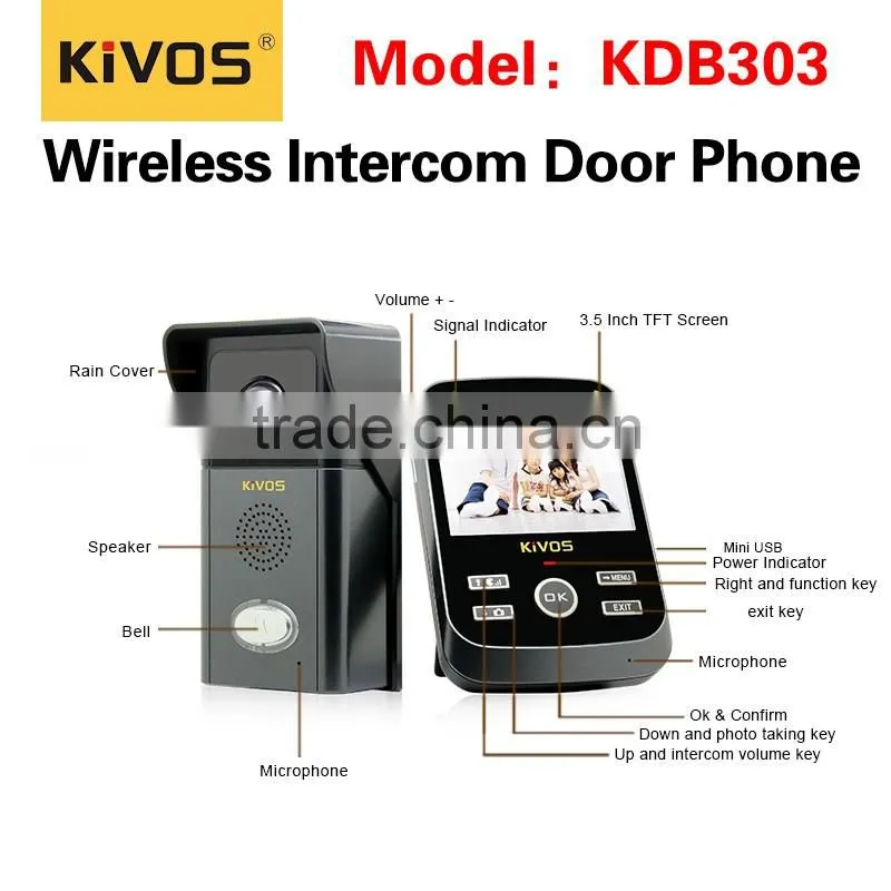 Digital waterproof 300meters wireless video door phone kit