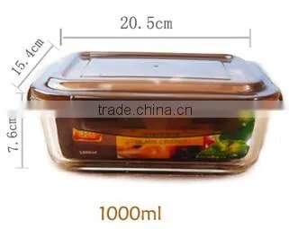 Glass food storage container 1000ml