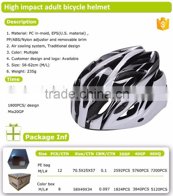 OEM high impact EPS ,PC shell EN1078 sports bike helmet