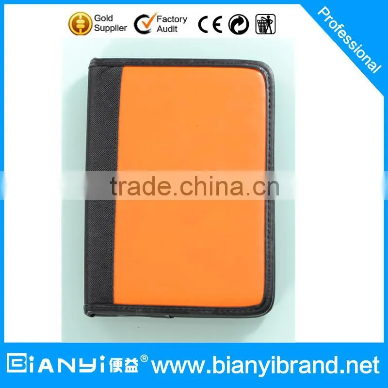 Emboss your LOGO Accept custom design leather ring binder portfolio/file binder/handmade leather file folder