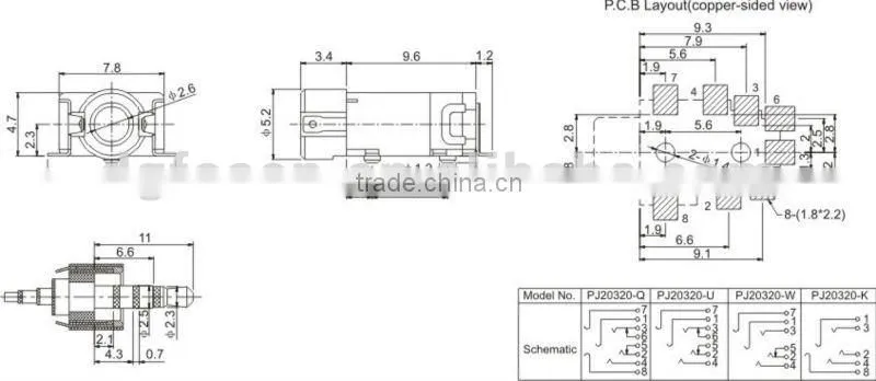 phone socket connector PJ20320
