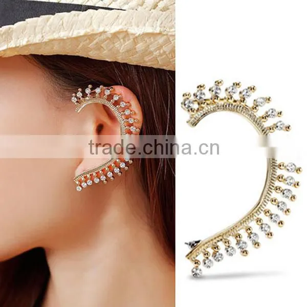 women small moq cheap no piercing rhinestone ear cuff