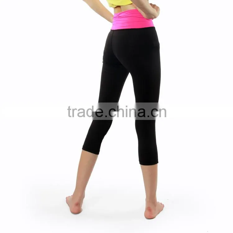 Fashion wholesale yoga women's gym tank top / leggings tight capris pants