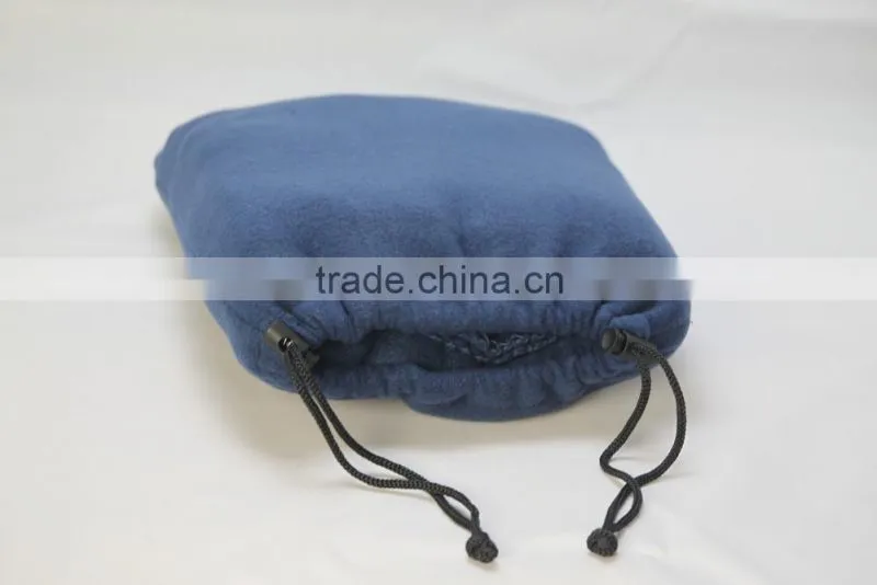 100%Polyester Solid Color Polar Fleece Travel Blanket with Drawstring Bag