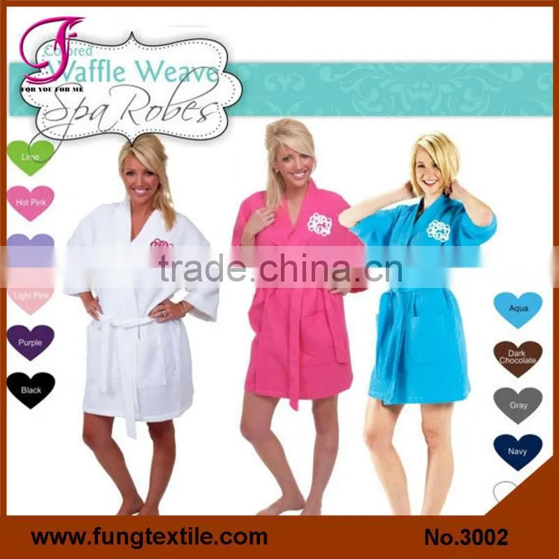 3003 Customized OEM Wedding Kimono Waffle Weaven Bath Robe
