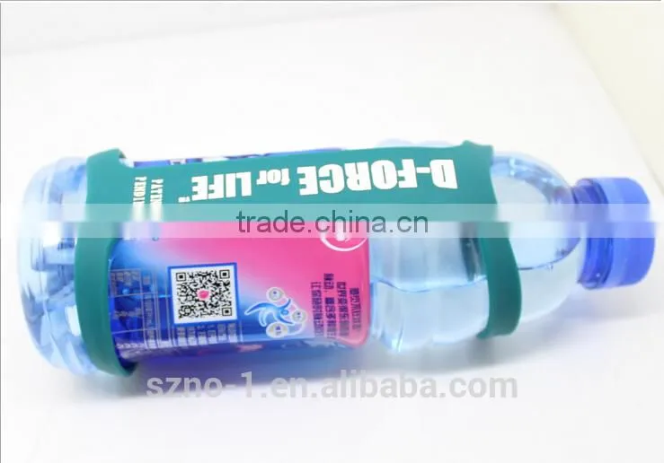 Eco-friendly soft customized logo color hiking silicone travel bottle band