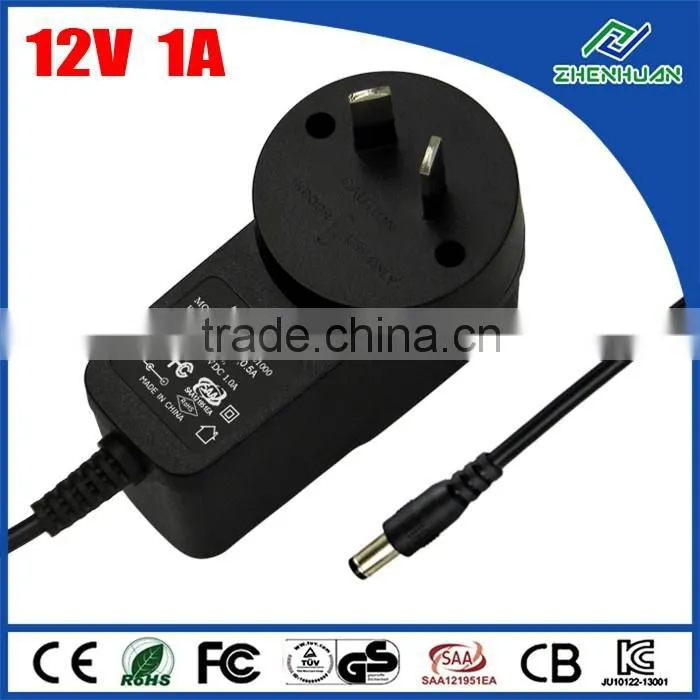 ZF120A-1201000 UL listed AC/DC adaptor 12V 1A power adapter with US plug