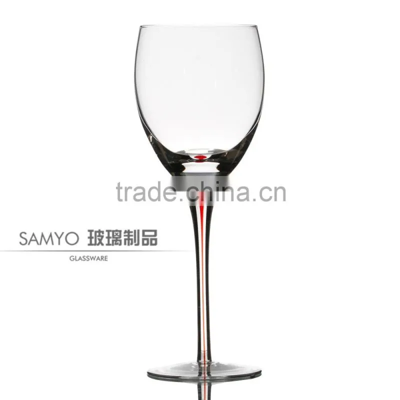 SAMYO handmade home usage thin stem red wine glass with high quality