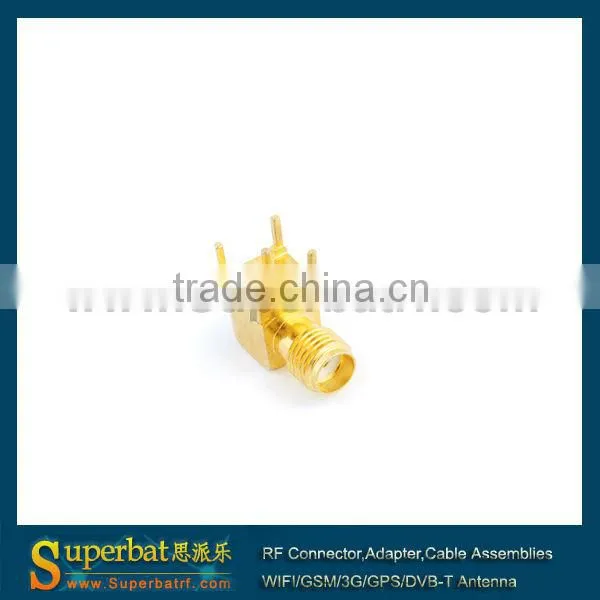 SMA Jack right angle electrical connector thru hole PCB Mount short version