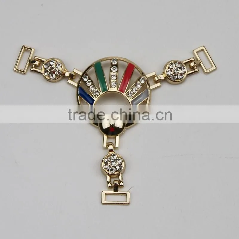 hot sell decoration shoes clips for wedding shoes gold crystal