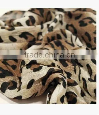 Elegant Leopard Animal Print Scarf with Fringe - Diff. Colors Avail