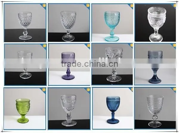 LX-B047 bead design thick stem crystal red wine glass