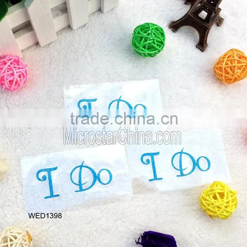 Hotsale Wedding Groom 3d rhinestone crystal letter shoe or cup stickers
