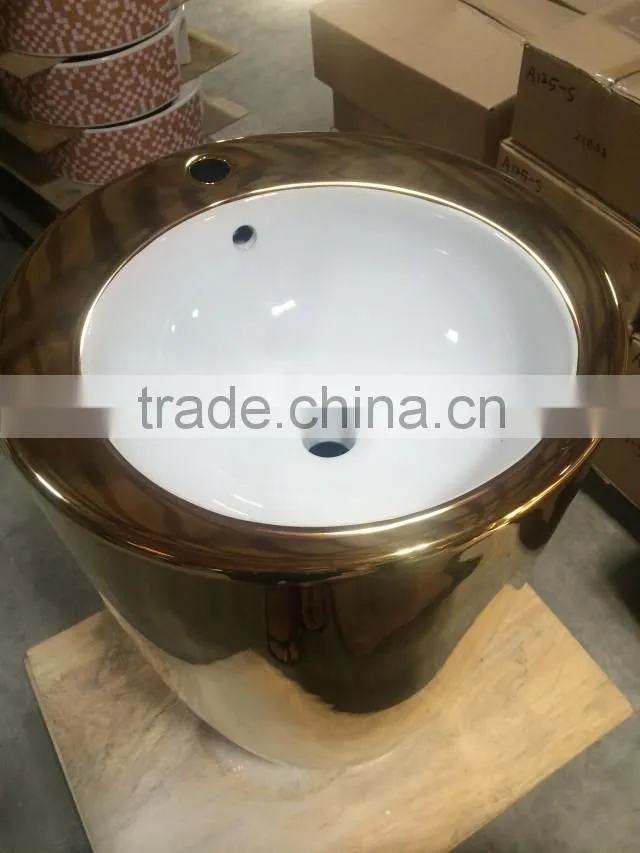 ceramic round wash pedestal basin bathroom big size basin