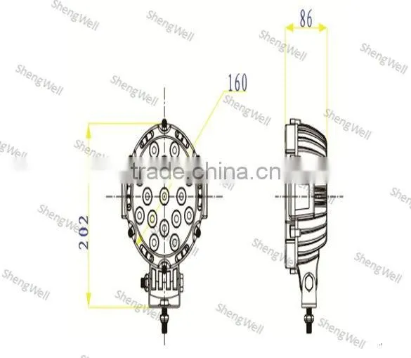 51W 10-30v DC IP67 epistar led work light ShengWell Autao 12month warranty IP67 led work light offroad led work light